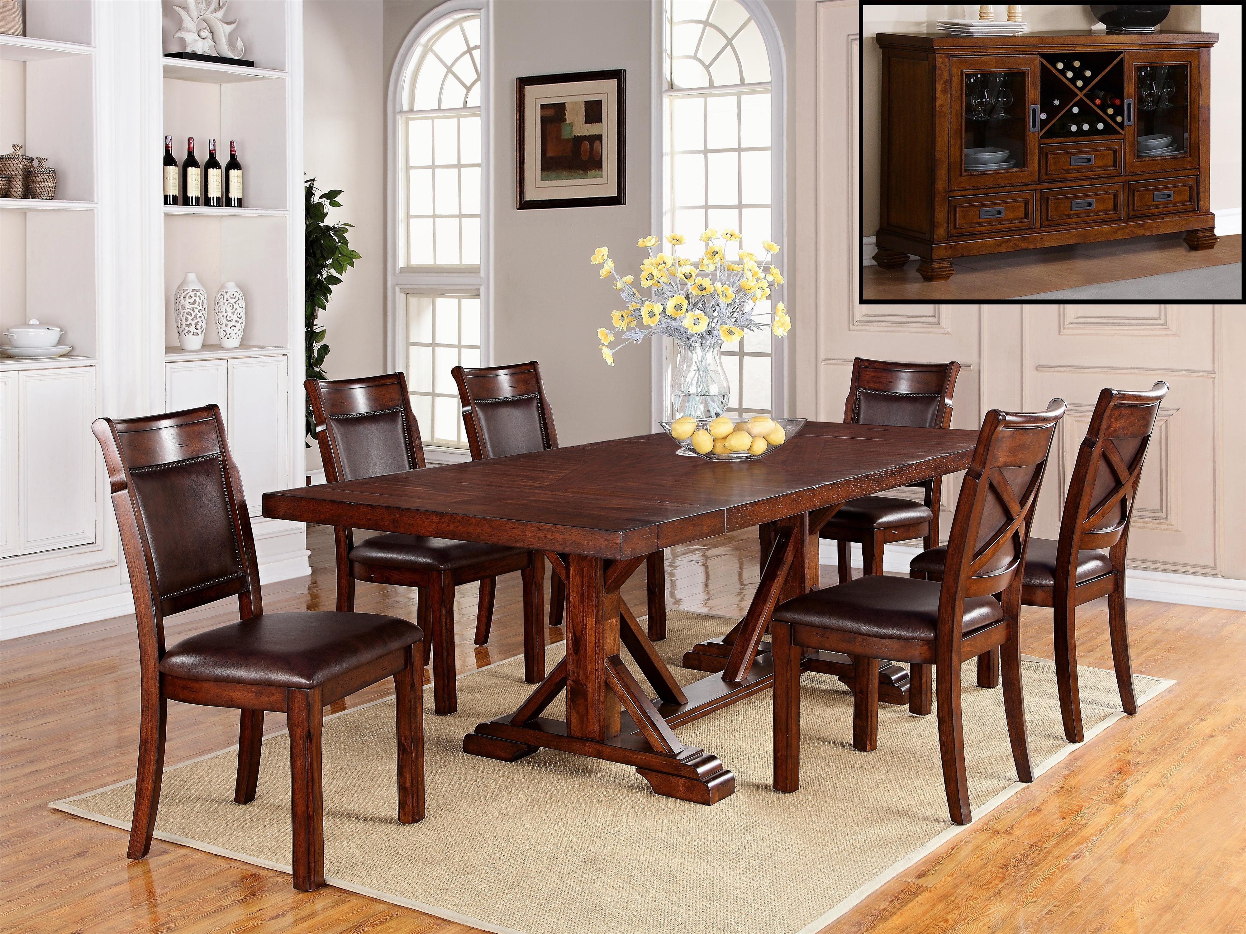 Warehouse M Adirondack 128744102+6x613S 7Piece Dining Table Set with